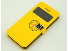7845 funda piel flip cover identificacion de llamadas iphone 6 plus dorada.jpeg