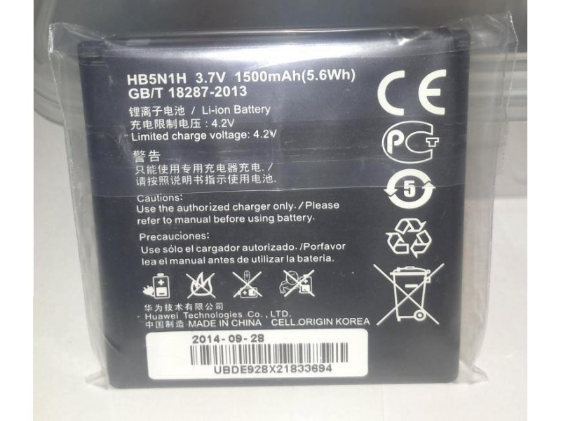 Batería Huawei ASCEND G300, G330, Li-ion, 3,7V, 1500mAh, 5,6Wh - Foto 2